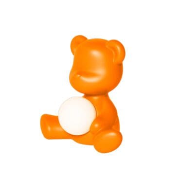 Qeeboo Lampada da Tavolo Teddy Girl Ricaricabile Arancione Longho Design Palermo