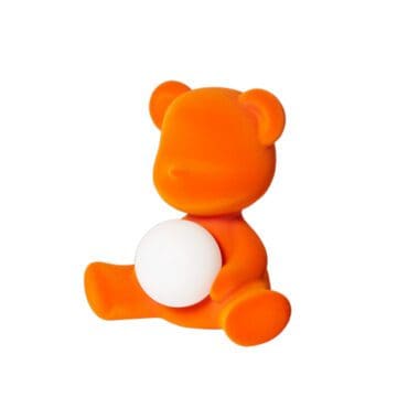 Qeeboo Lampada da Tavolo Teddy Girl Velvet Ricaricabile Arancione Longho Design Palermo