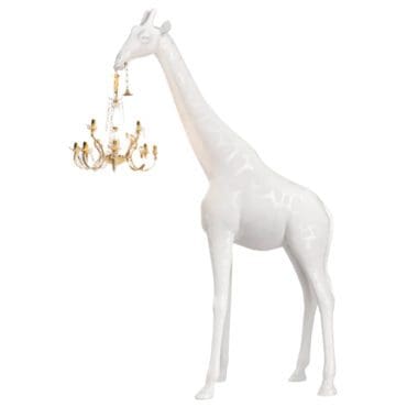 Qeeboo Lampada da terra Giraffa innamorata M indor bianco longho design palermo