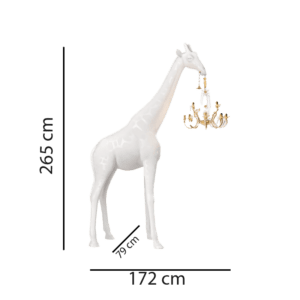 Qeeboo Lampada da terra Giraffa innamorata M indor bianco longho design palermo