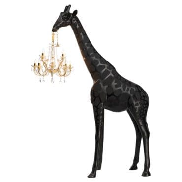 Qeeboo Lampada da terra Giraffa innamorata M indor nero longho design palermo