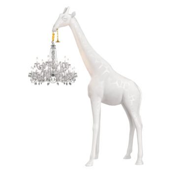 Qeeboo Lampada da terra Giraffa innamorata XL outdoor bianco longho design palermo
