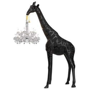 Qeeboo Lampada da terra Giraffa innamorata XL outdoor nero longho design palermo