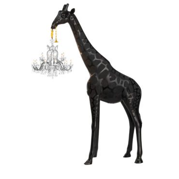 Qeeboo Lampada da terra Giraffa innamorata XL per interni nero longo design palermo