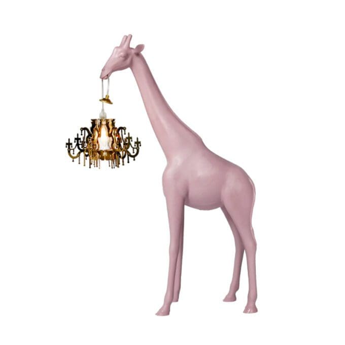 Qeeboo Lampada da terra Giraffa innamorata rosa longho design palermo