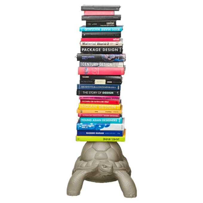 Qeeboo Libreria Turtle Carry Dove Grigia 3 Longho Design Palermo