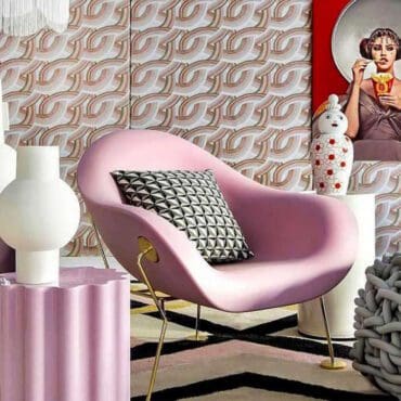 Qeeboo Poltroncina Pupa Base Ottone Indoor rosa longho design palermo