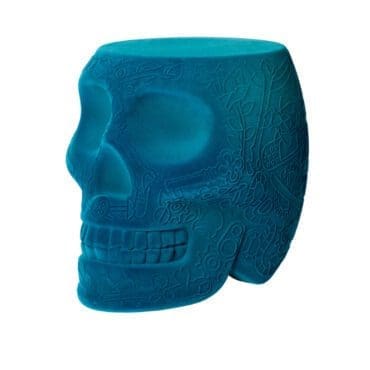 Qeeboo Sgabello e tavolino Messico Velvet blu longho design palermo