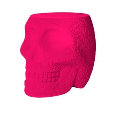 Qeeboo Sgabello e tavolino Messico Velvet fuxia longho design palermo