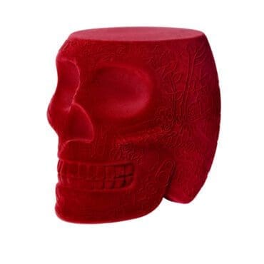 Qeeboo Sgabello e tavolino Messico Velvet rosso longho design palermo