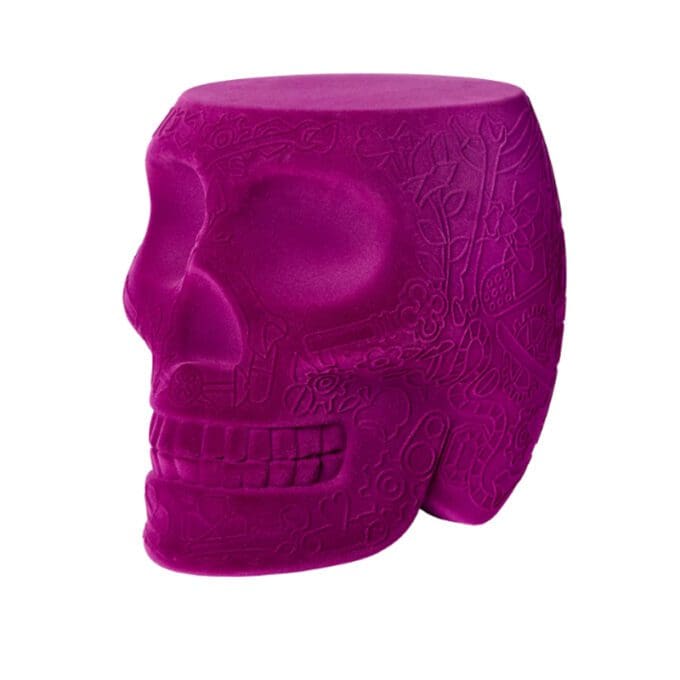 Qeeboo Sgabello e tavolino Messico Velvet viola longho design palermo