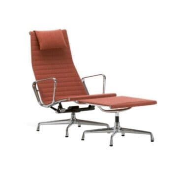 Vitra - Poltrona Aluminium Chair EA 124 sgabello EA 125 pelle Premium L50