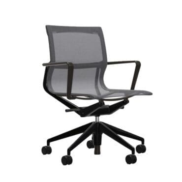 Vitra Sedia girevole Physix base alluminio verniciato nero intenso TrioKnit grigio ciottolo longho design palermo