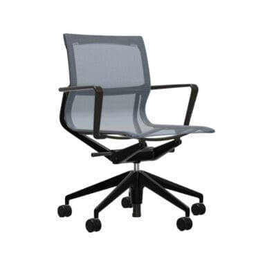 Vitra Sedia girevole Physix base alluminio verniciato nero intenso TrioKnit grigio ghiaccio longho design palermo