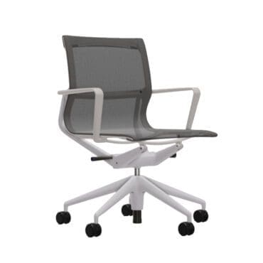 Vitra Sedia girevole Physix base alluminio verniciato soft grey TrioKnit black pearl longho design palermo