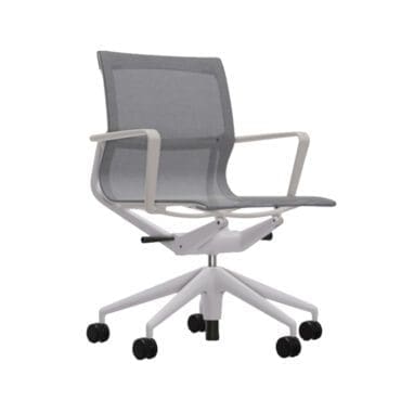 Vitra Sedia girevole Physix base alluminio verniciato soft grey TrioKnit grigio ciottolo longho design palermo