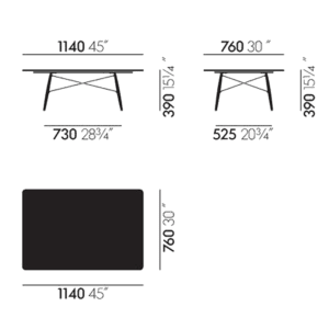 Vitra Tavolino rettangolare Eames Coffee Table longho design palermo dimensioni