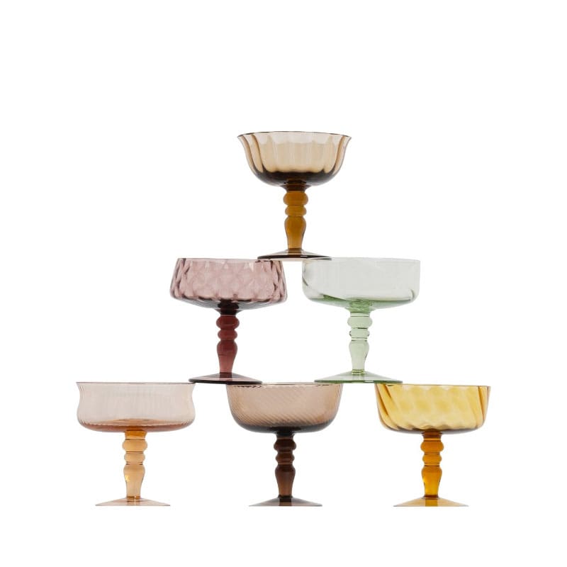 Bitossi Home Coppette Diseguale 6pz texture nuance ambra rosa 2 Longho Design Palermo