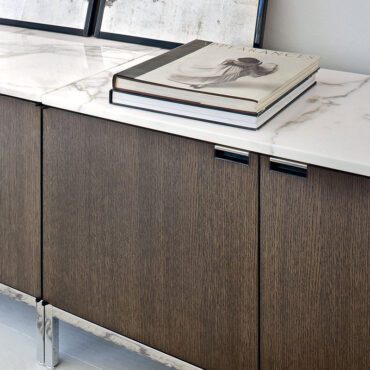 Knoll Credenza Florence Knoll 4 Ante Naturale Top Marmo Arabescato Longho Design Palermo