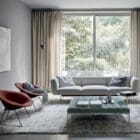 Knoll Divano Avio 271x93 verniciato alluminio Tessuto longho design palermo