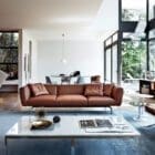 Knoll Divano Avio 271x93 verniciato alluminio Tessuto longho design palermo