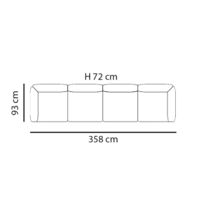 Knoll Divano Avio 358x93 cromo Pelle longho design palermo