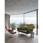 Knoll Divano Avio verniciato alluminio L184 Tessuto longho design palermo