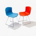 Knoll Sedia Bertoia Polipropilene Cromata Arancione e Blu 1 Longho Design Palermo