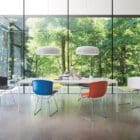 Knoll Sedia Bertoia Polipropilene Cromata Arancione e Blu Longho Design Palermo