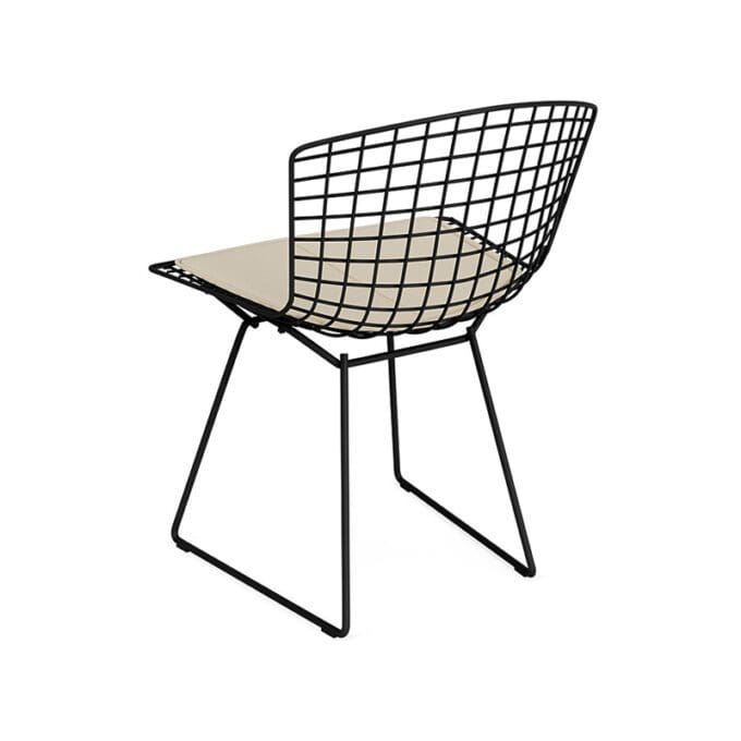 Knoll Sedia Bertoia Side nera cuscino seduta pelle longho design palermo