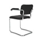 Knoll Sedia Cesca con braccioli Imbottita in Pelle longho design palermo