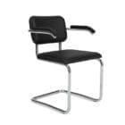 Knoll Sedia Cesca con braccioli Imbottita in Pelle longho design palermo