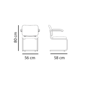 Knoll Sedia Cesca con braccioli in Faggio e Paglia di Vienna longho design palermo