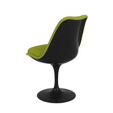 Knoll Sedia Tulip Fissa struttura nera completamente imbottita pelle longho design palermo