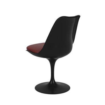 Knoll Sedia Tulip Fissa struttura nera sedile imbottito pelle longho design palermo