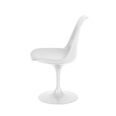 Knoll Sedia Tulip Girevole struttura bianca sedile imbottito pelle longho design palermo