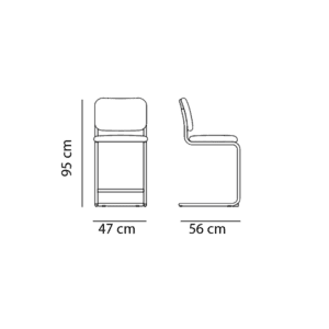 Knoll Sgabello Bancone Cesca sedile e schienale Faggio impagliato longho design palermo