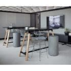 Knoll Sgabello Bar Cromo con cuscino seduta