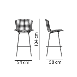 Knoll Sgabello Bar con cuscino seduta