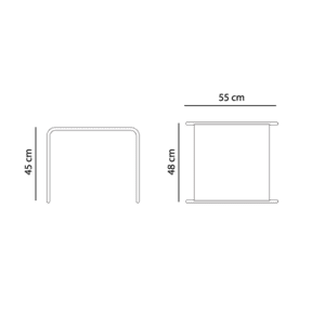 Knoll Tavolino Laccio 55 48 Laminato Nero longho design palermo