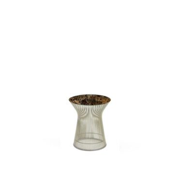 Knoll Tavolino Planter d40 Base Nickel Top Brown Emperador Longho Design Palermo