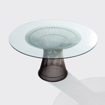 Knoll Tavolo Platner Bronzo Top Cristallo