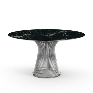 Knoll Tavolo Platner d135 Nickel Top Portoro SIlver