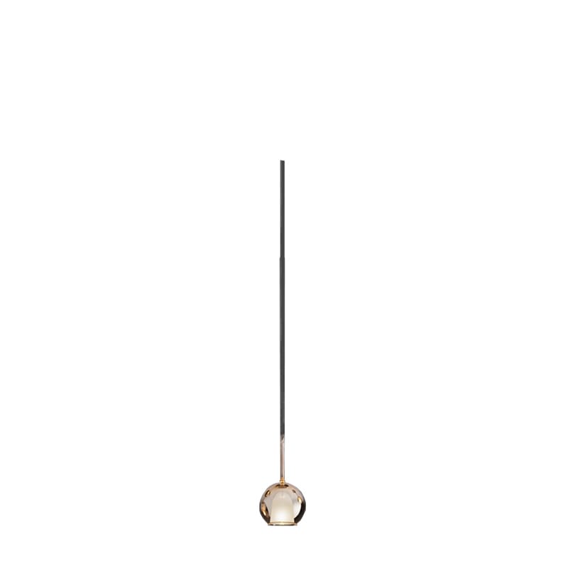Penta light - Lampada a sospensione Glo mini vetro oro rosa rosone titanio opaco on off longho design palermo