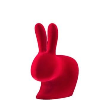 Qeeboo Sedia Coniglio Velvet Rosso Longho Design Palermo