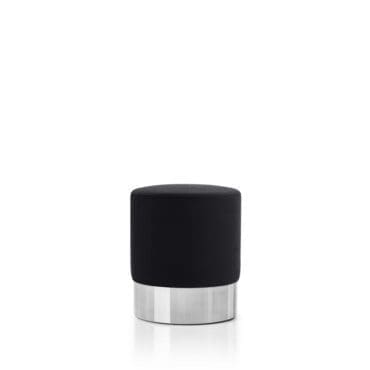 Azucena - Pouf Cilindro base cromo rivestimento panno lana Wood
