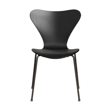 Fritz Hansen - Sedia Series 7 base Bronze scocca Black Ash con feltrini