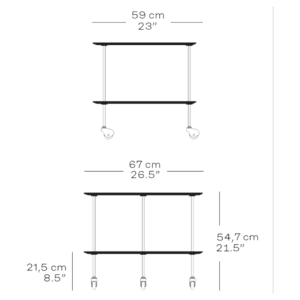 Fritz Hansen Tavolino AJ Trolley longho design palermo dimensioni
