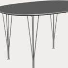 Fritz Hansen Tavolo Superellipse L135 Laminato Grigio Bromo base Cromo longho design palermo