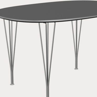 Fritz Hansen Tavolo Superellipse L135 Laminato Grigio Bromo base Cromo longho design palermo